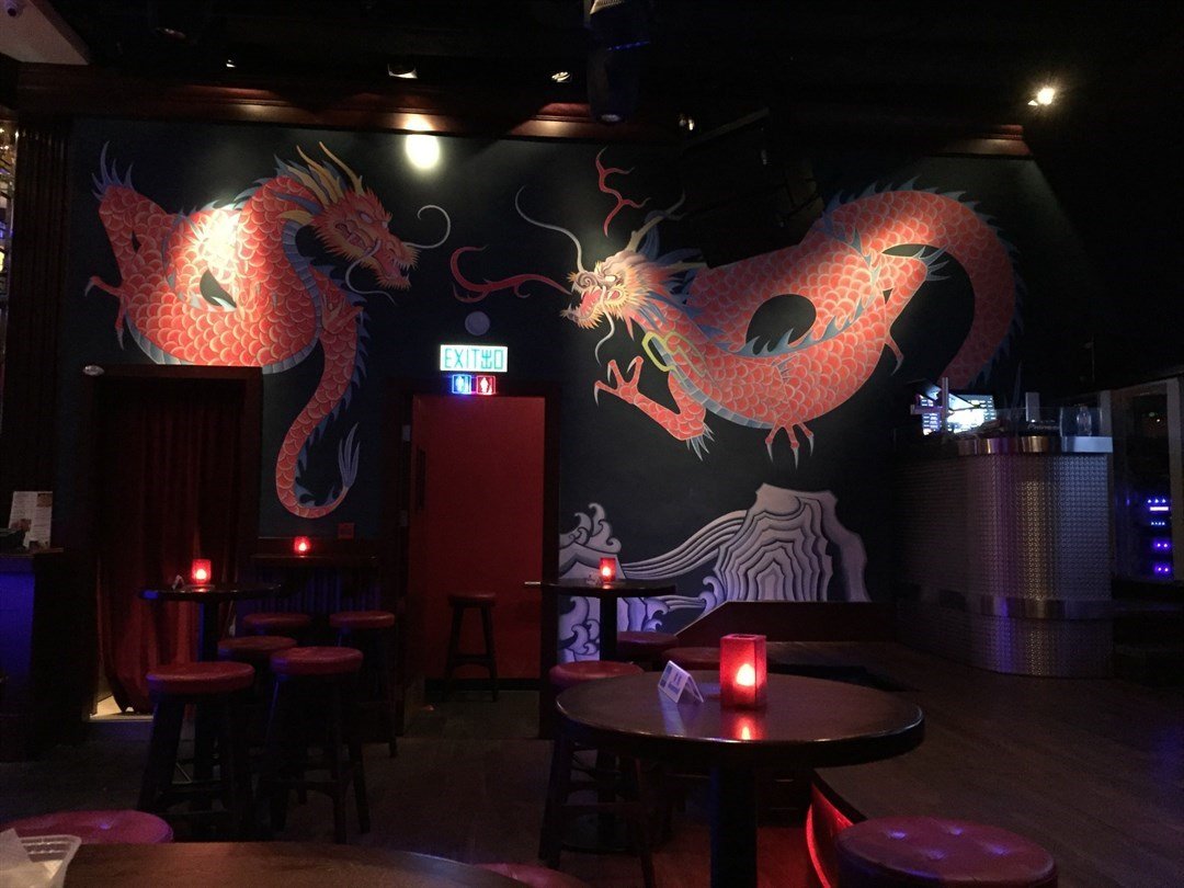 Dragon paintings on the wall