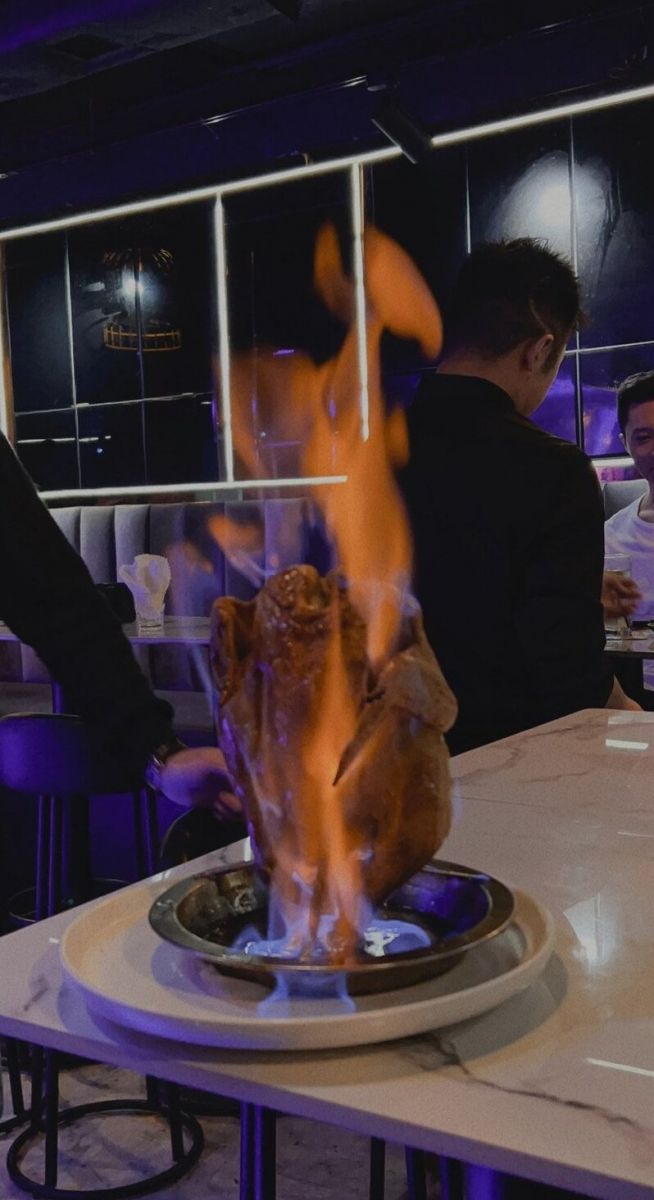 Chicken on fire