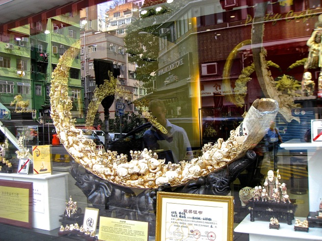 Ivory in display near the Antique Market