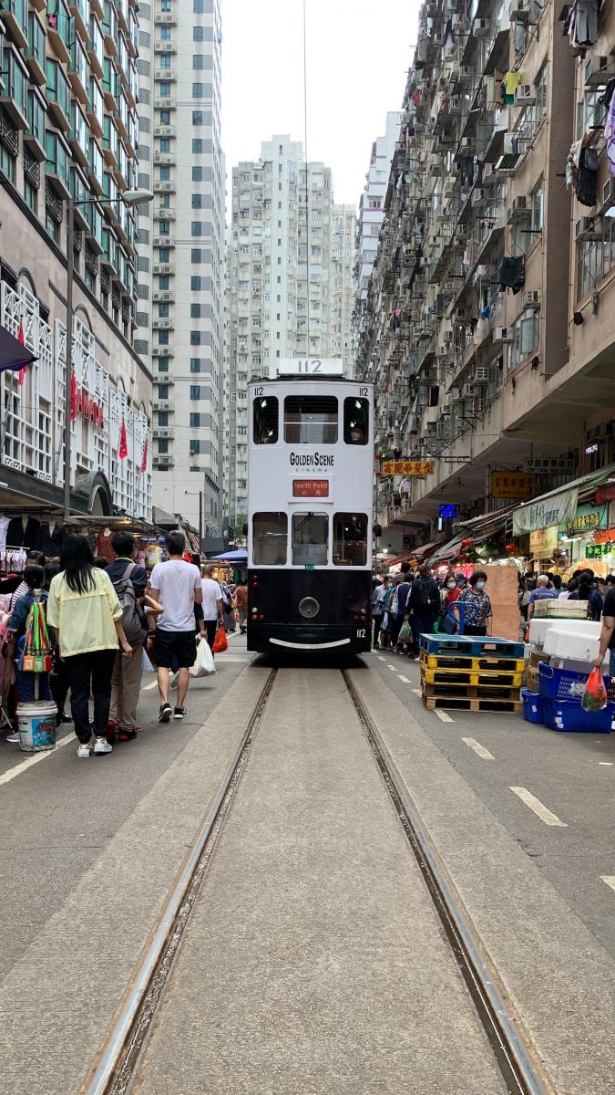 Tram on Chun Yeung Street. iPhone XR