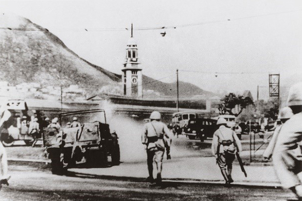 Clock Tower and Japanese Invasion in December 1941