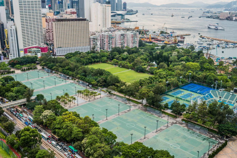 Six Football fields wide park