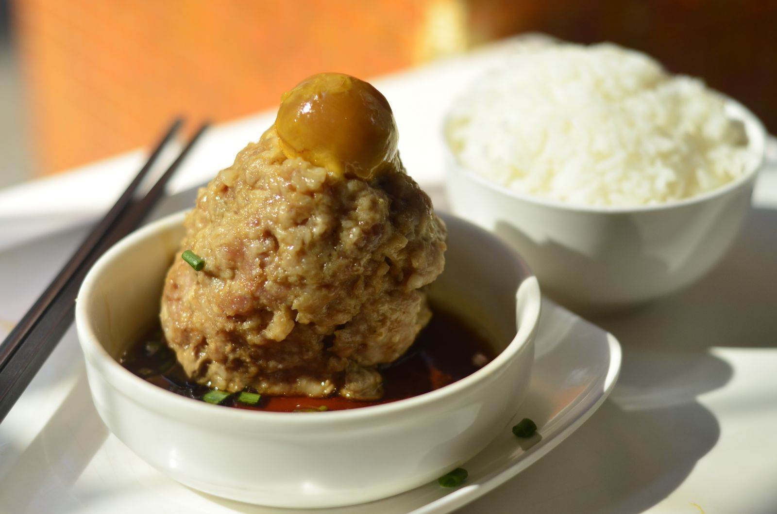 The Signature Dish - Pork Patty with Salted Egg Yolk (鹹蛋蒸肉餅)
