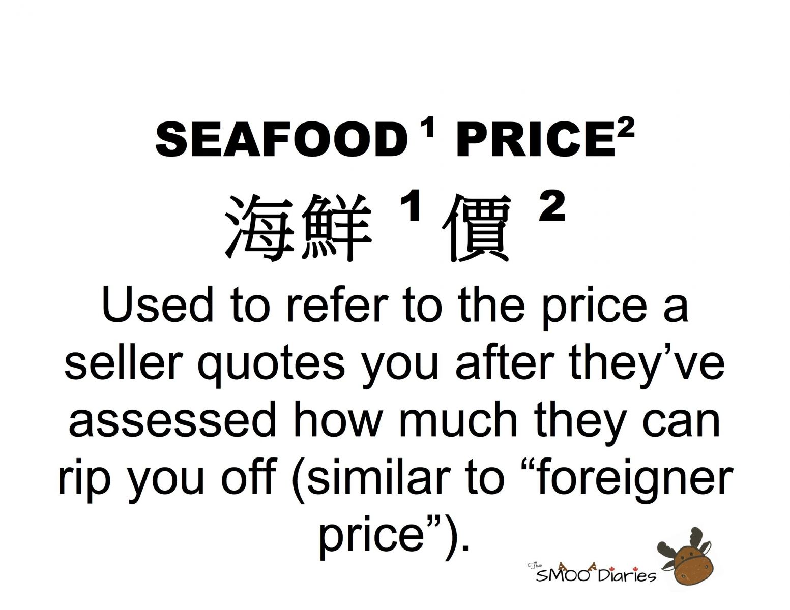 A typical Cantonese slang for the overpriced products